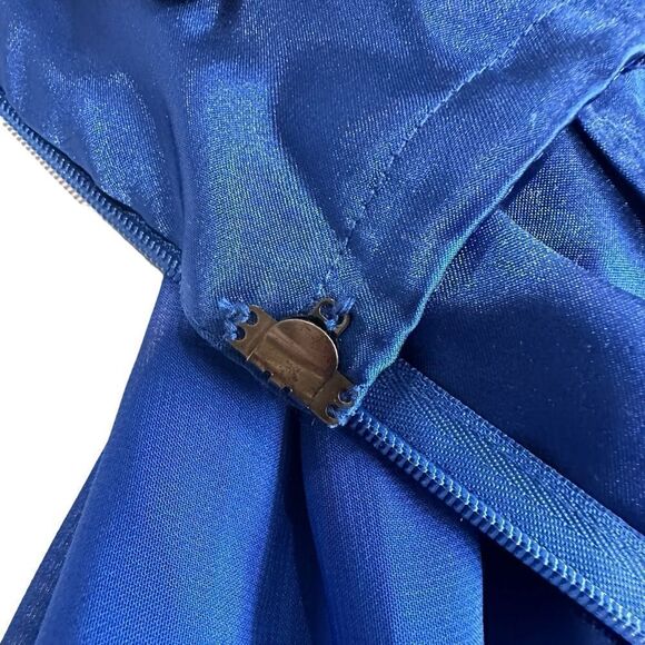 Aqua Y2K Strapless Blue Chiffon Maxi Floral Print Fairy Dress, 0 - Picture 7 of 13